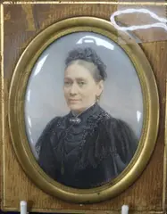 Oval miniature portrait of a lady by Aloys L. Eckhardt, oil, sold Aug 2017