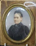 Oval miniature portrait of a lady by Aloys L. Eckhardt, oil, sold Aug 2017