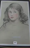 A head and shoulder portrait of by Harry John Pearson, pastel, sold Aug 2017
