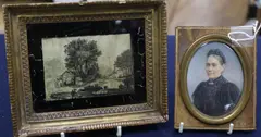 Oval miniature portrait of a lady by Aloys L. Eckhardt, oil, sold Aug 2017