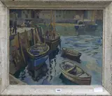 Harbour scene by Robert Sidney Rendle Wood, Wood, sold Aug 2017