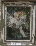 Dancer and flowers by Lily Martha Maud McDougall, oil on canvas, sold Aug 2017