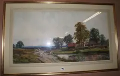 Warwickshire Farm by John Faulkner Rha, watercolour, sold Aug 2017