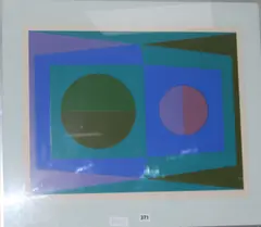 Abstract screenprint by Bob Crossley, screenprint, sold Aug 2017