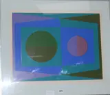 Abstract screenprint by Bob Crossley, screenprint, sold Aug 2017