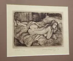 Including two reclining nude figures by Desmond Fountain, pencil, sold Jul 2017