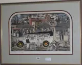 Johnny Garlic Sausage by Graham Clarke, etching, sold Jul 2017