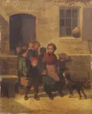 Untitled by Louis-Simon Cabaillot-Lassalle, oil on wood, sold Jun 2017