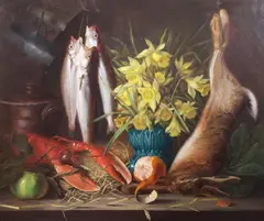 Game by Emily P. Harding, 1983, oil, sold Jun 2017