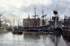 Glasgow by Charles James Lauder, oil on canvas, sold Jun 2017