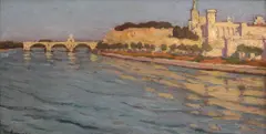 Untitled by Leon Raoul Lanternier, oil on wood, sold Jun 2017