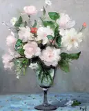 Roses, pot de verre' signed, Frost & Reed label verso 17.5 x 14.5in by Marcel Dyf, oil on canvas, sold Jun 2017