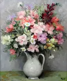 Les Godetias' signed, Frost & Reed label verso 21.5 x 17.5in by Marcel Dyf, oil on canvas, sold Jun 2017