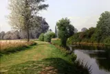 River Chelmer at Baddow, Essex by David Smith, oil on canvas, sold Jun 2017