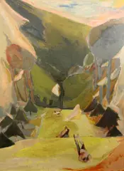 5 x 35.5in by Harold Mockford, 1969, oil on board, sold Jun 2017