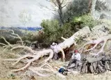 WatercolourBarking Time by Myles Birket Foster, watercolour, sold Jun 2017