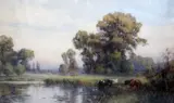 The Mists of Early Autumn' signed 29.5 x 45.5in by Ernest Waterlow, watercolour, sold Jun 2017