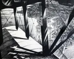 LithographAerial view by Christopher Richard Wynne Nevinson, lithograph, sold Jun 2017
