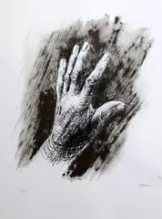 LithographThe Artist's Hand III by Henry Moore, lithograph, sold Jun 2017