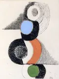 EtchingRhythm Dance by Sonia Delaunay, etching, sold Jun 2017