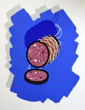ScreenprintBig Sausage 1978signed in by Patrick Caulfield, screenprint, sold Jun 2017