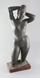 Dreamer' signed and numbered 1/8, with original receipt from Leicester Galleries dated November 1945 height 19.5in., plus hardwood plinth by Dora Gordine, bronze, sold Jun 2017