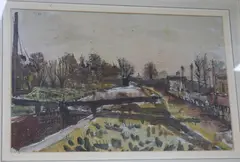 Loch gates by George Hooper, ink and watercolour, sold Jun 2017
