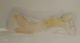 Reclining nude by Edward Wolfe, watercolour, sold Jun 2017