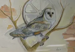 Study of an owl by Luca Palermo, watercolour and bodycolour, sold Jun 2017