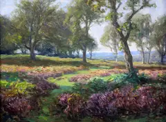 5 x 11.5in by Frederick Golden Short, oil on canvas board, sold Apr 2017