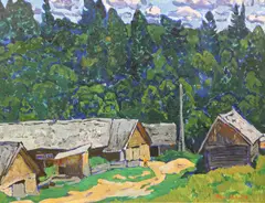 5 x 27in by Yuri Matushevski, oil on card, sold Apr 2017