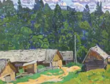 5 x 27in by Yuri Matushevski, oil on card, sold Apr 2017
