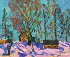 Untitled by Yuri Matushevski, oil on card, sold Apr 2017