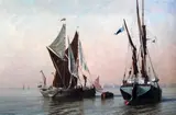 Before the race'signed17.5 x 26.5in by Kenneth Denton, oil on board, sold Apr 2017