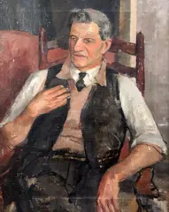 Untitled by Roland Batchelor, oil on canvas, sold Apr 2017