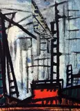 Composition'signed14 x 10.5in by André Verlon, oil and collage on board, sold Apr 2017