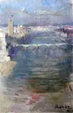 View along The Thamessigned, Messum's Gallery label verso36 x 24in., unframed by Zsuzsi Roboz, oil on canvas, sold Apr 2017