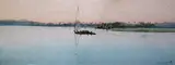 A Nile Aflemow' and 'A Felucca on the Upper Nile'signed8.5 x 23in by Augustus Osborne Lamplough, watercolor, sold Apr 2017