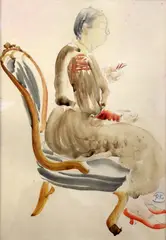 Untitled by Pegaret Anthony, watercolour and pencilPortrait, sold Apr 2017