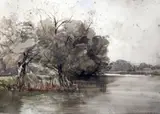 WatercolourRiver landscape9 by John Middleton, print (other), sold Apr 2017