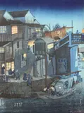 Moonlight Soochow 1924'signed in pencil16 x 12in., unframed by Elizabeth Keith, woodcut, sold Apr 2017