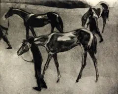 EtchingHorses after a Racesigned in pencil8 by John Copley, print (other), sold Apr 2017