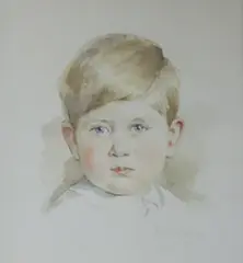 Head and shoulders portrait sketch of the young Prince Charles, bears signature 'H Trapp' and dated 1951, provenance verso by Ludmilla Trapp, 1951, watercolour, sold Apr 2017