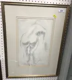 Standing nude by Frank Dobson, 1934, pencil, sold Feb 2025