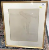 Dancing nude” a study by Ethel Walker, 1928, pencil, sold Feb 2025