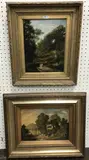 Figure on a bridge with woodland in background” oil on canvas by Henry Longley Lander, 1862, oil on canvas, sold Jan 2024