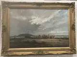 Porthuney beach near Crays Castle Cornwall'' (Caerhays Castle) by John Hollings Senior, oil on canvas, offered Oct 2023