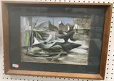 Surrealist forms in a landscape” a pastel study by John Rowland Barker, pastel, sold Oct 2023