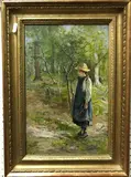 In the coppice by Ernest Walbourn, oil on board, sold May 2023