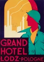 Grand Hotel Lodz-Pologne by Anónimo, Color lithograph on cardboard, unknown printer, sold Sep 2026